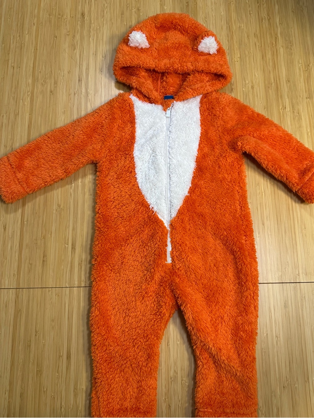 Old Navy Toddler Orange and White Fox Fleece One-Piece